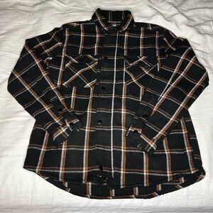 Zara Black, Rustic Orange and White Plaid Jacket - Size S